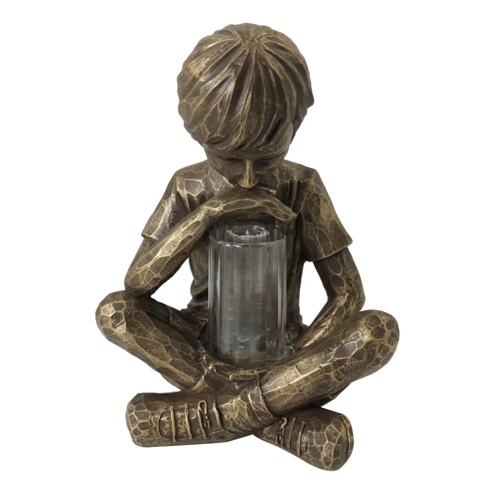 Смола Prodigy статуя открытый двор парка светодиодный светильник скульптура детей