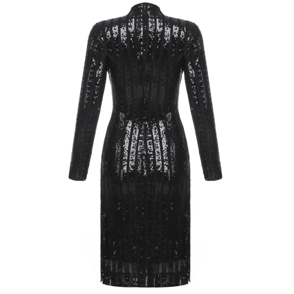 

CY black twinkle open fork sexy dress elegant evening party women beartiful disco fashion autumn dress clubwear vestido
