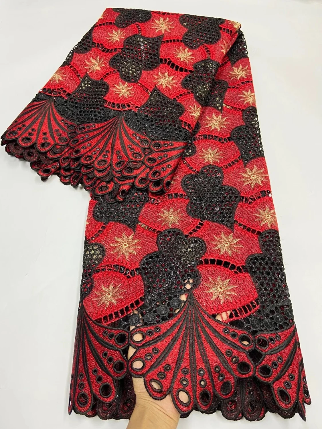 Новейшее гипюровое кружево кружевная вышивка африканская ткань высокого