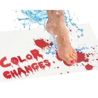 halloween horro bath mat color changing sheet turn red wet make you bleeding footprints shower carpet for bathroom gifts