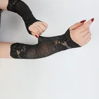 Летние кружевные рукава для женщин, тонкие дышащие рукава для защиты от солнца, однотонные велосипедные рукава, гетры для вождения