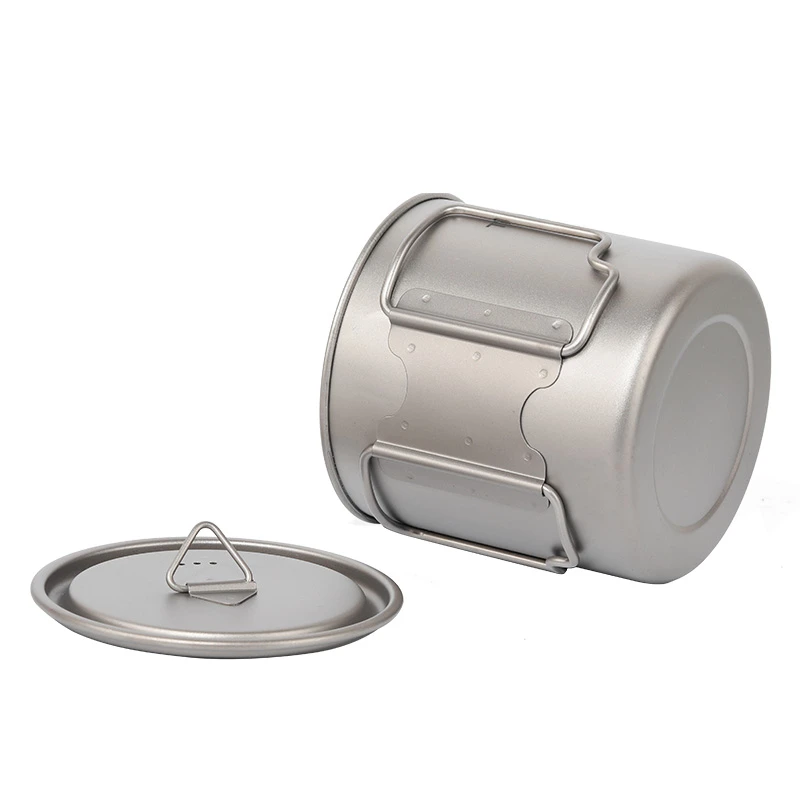 Титановая кружка с складной ручкой для кемпинга портативная посуда пикника 300