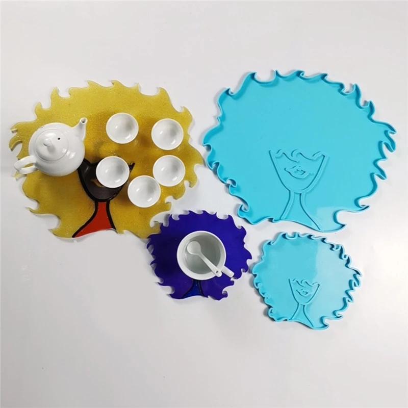

Lion Head Coaster Tray Epoxy Resin Mold Cup Mat Pad Silicone Mould DIY Crafts Decorations Casting Tools