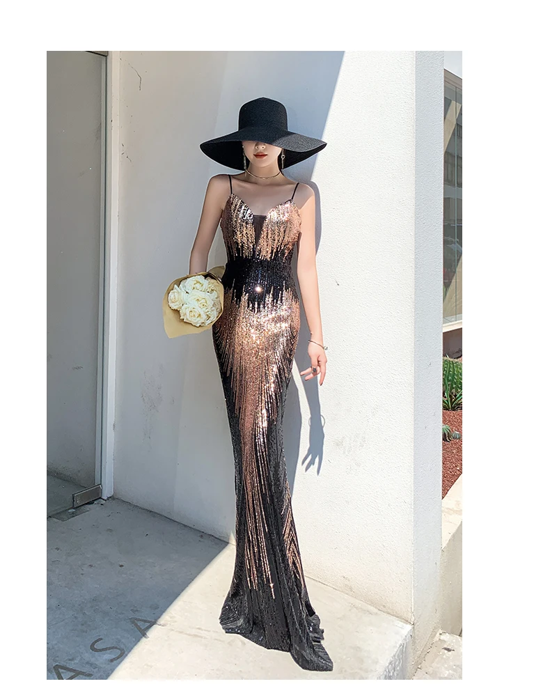 

Высококачественное вечернее платье знаменитости 2020, новый стиль, темпераментная юбка-годе для ежегодного банкета