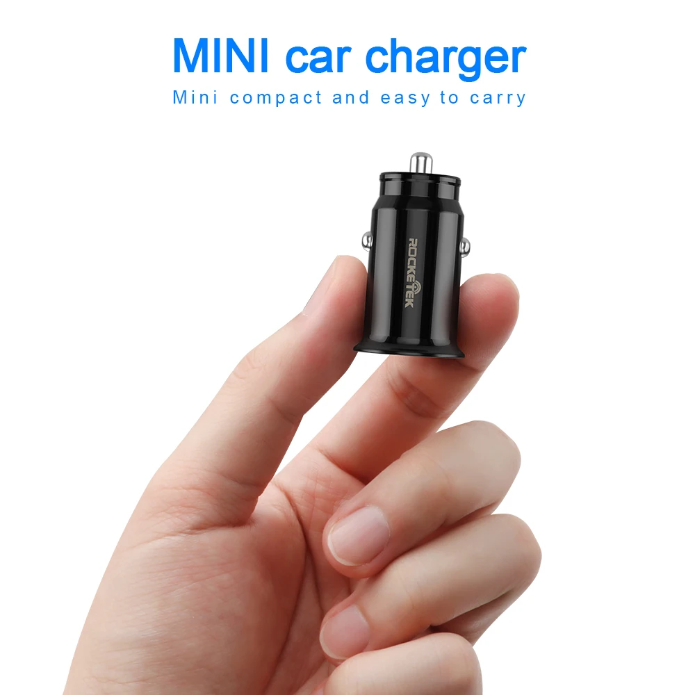 Автомобильное зарядное устройство Rocketek Mini USB быстрая зарядка 3.1A автомобильное