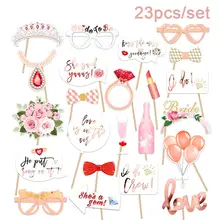 23pcs Bride To Be Bride Team Shooting Props Wedding Lady Hen Party Bridal Shower MISS TO MRS Bachelor Party Supplies