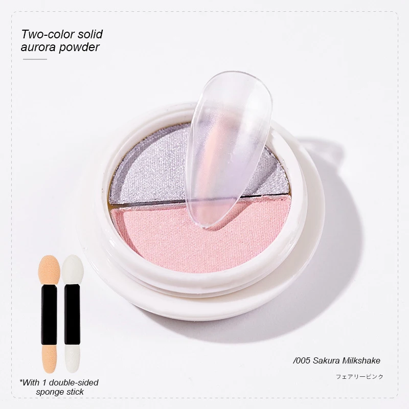 

Solid Aurora Powder Nail Art Super Bright Nail Fairy Powder Polarized Two-color Non-flying Powder Mirror Flour Nails Art Dec