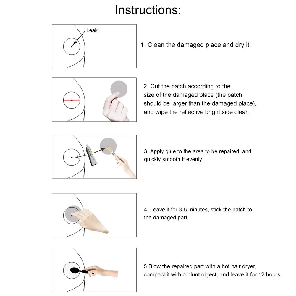 

PVC Patch Repair Kit Puncture Repair Kit Waterproof Pool Patches Glue Set For Inflatable Raft, Kayak, Swimming Pools, Toys