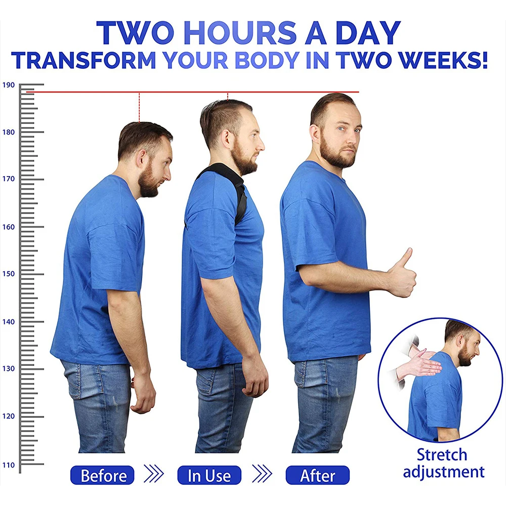 Регулируемый Корректор Осанки Спины ключицы позвоночника спины плеча Опора