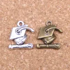 16 шт амулеты Выпускной колпачок и сертификат 17x16 мм старинные подвески, Винтажные Ювелирные изделия из тибетского серебра, DIY для браслета ожерелье