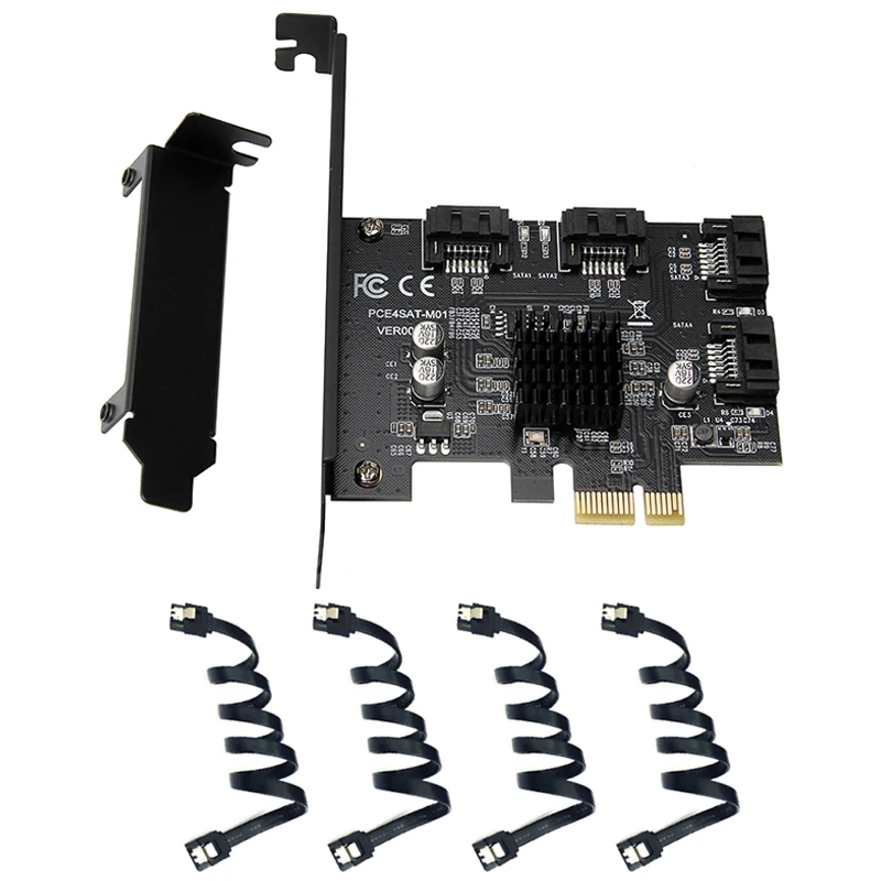 PCI E SATA карта 4 порта III 3 0 6 Гб адаптер расширения Express контроллер Marvell 88SE9215 чип с