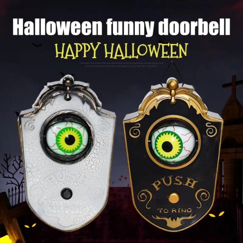 

Novelty Doorbell Halloween Door Decorations Horror Props Creepy Eyes Doorbell Haunted House Escape Home Bar Scary Rotating Eyes