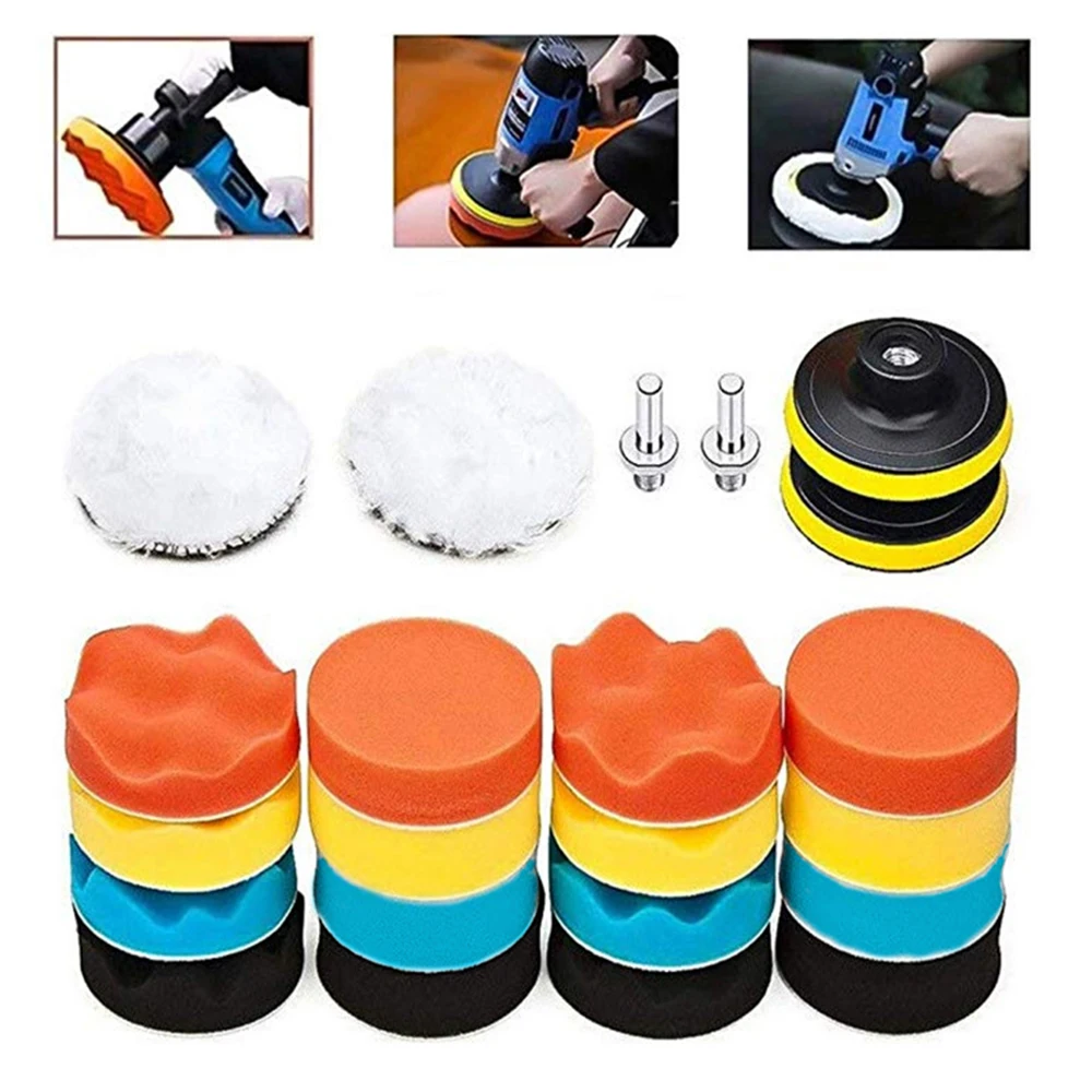 

3inch/80mm Buffing Sponge Polishing Pad Set Grinding Wheel Sanding Disc for Car Paint Cleaning Polishing Hand Tools