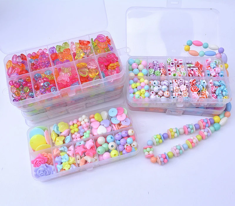 kit for make bracelets beads toys for children diy 24 grid handmade making puzzles beads for girls kit girls toys for 3 5 7 9 11 free global shipping
