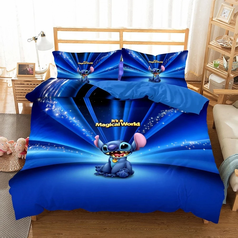 

Cute Disney Lilo & Stitch Bedding Set Cartoon Printing Duvet Cover Set Pillowcase Comforter Cover Kids Children Boys Girls Gifts