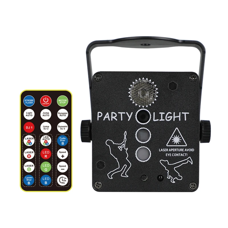 

60 Pattern Stage Light Voice Control Disco DJ RGB LED Party Light Projector Red Blue Green Lamp Rechargeable Battery USB Powered