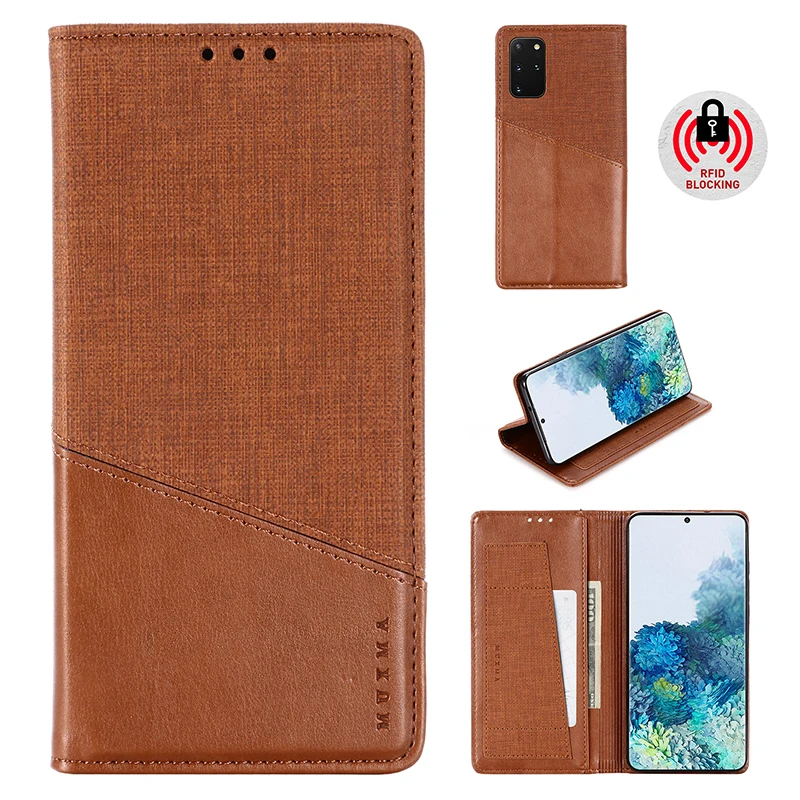 Блестящий кожаный чехол с откидной крышкой для samsung Galaxy S20 + Магнитный кошелек