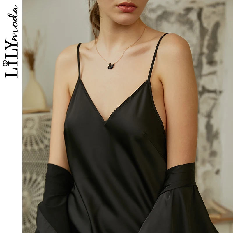 Сексуальный летний корсет LILYMODA халат на бретельках одежда для сна женщин