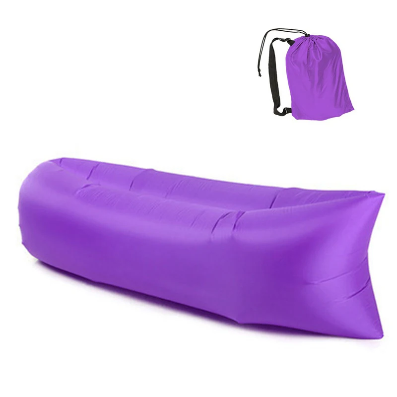 

Inflatable Lounger Air Sofa Lightweight Beach Sleeping Bag Air Hammock Folding Rapid Inflatable Sofa for Beach, Camping, Travel