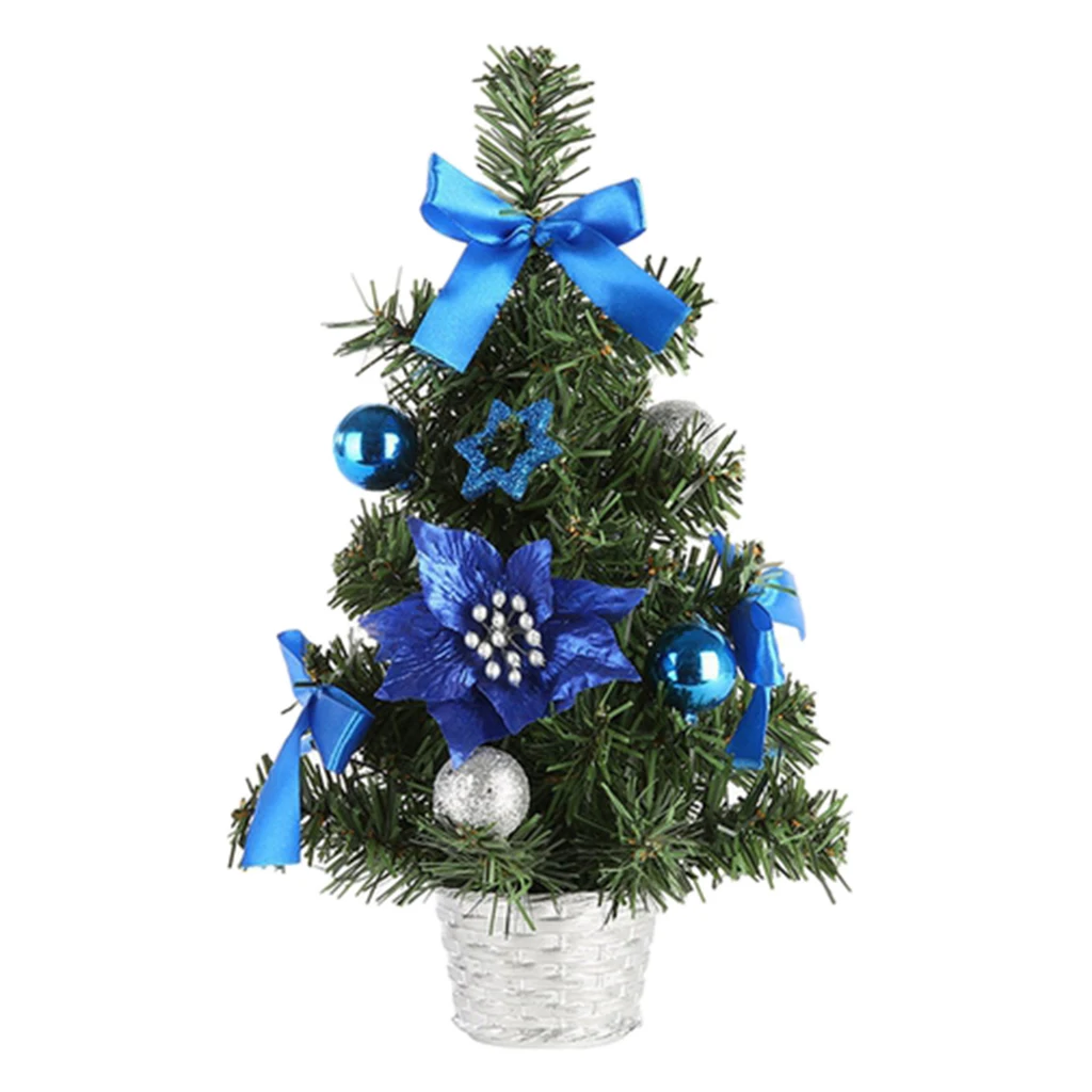 Artificial Christmas Tree with Ornaments Xmas Office Tabletop for Friends Coworkers Gifts | Дом и сад