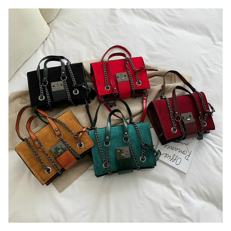 

Vintage Shoulder Bags Matte Solid High Capacity Flap Ladies New PU Letter Chains Fashion Women's Handbags Casual Crossbody Bags