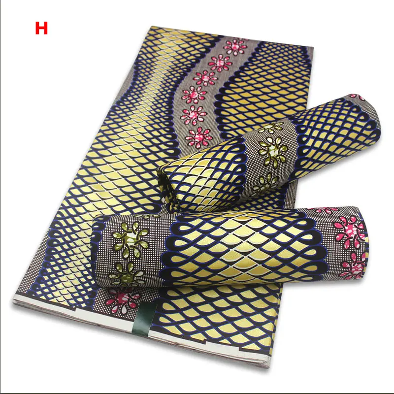 

Lastest African Golden Wax Fabrics Cotton Prints Nigerian Rapper Batik Ankara Nice New Coming Veritable Wax Material 6yards 1-7