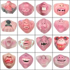 Забавная маска для Хэллоуина, страшная латексная детская маска унисекс на половину лица, маска для вечевечерние, маска, маскирующая уродливая маска