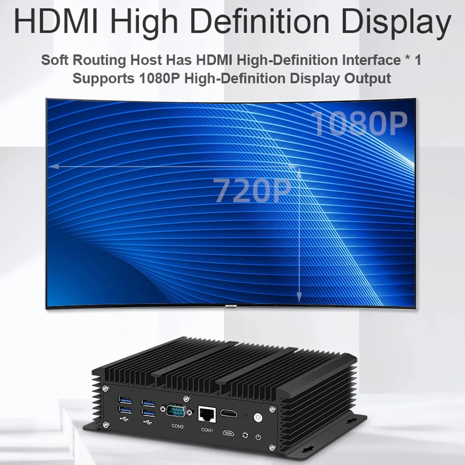 Безвентиляторный мини ПК Intel Core i7 i5 7200U i3 7100U 6 LAN 211at Gigabit Ethernet HDMI 2 * RS232 брандмауэр