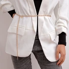 Модный винтажный ремень с золотистой металлической цепочкой, женский роскошный дизайнерский пояс, цепочка для тела