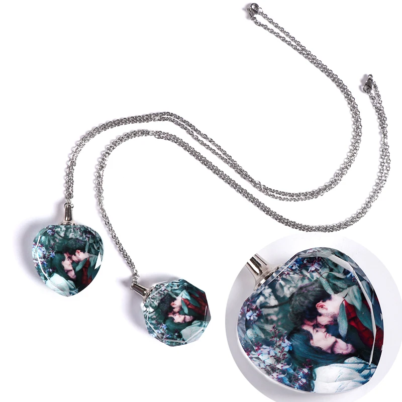 Ожерелье с персонализированными фотографиями Хрустальное стекло красочный