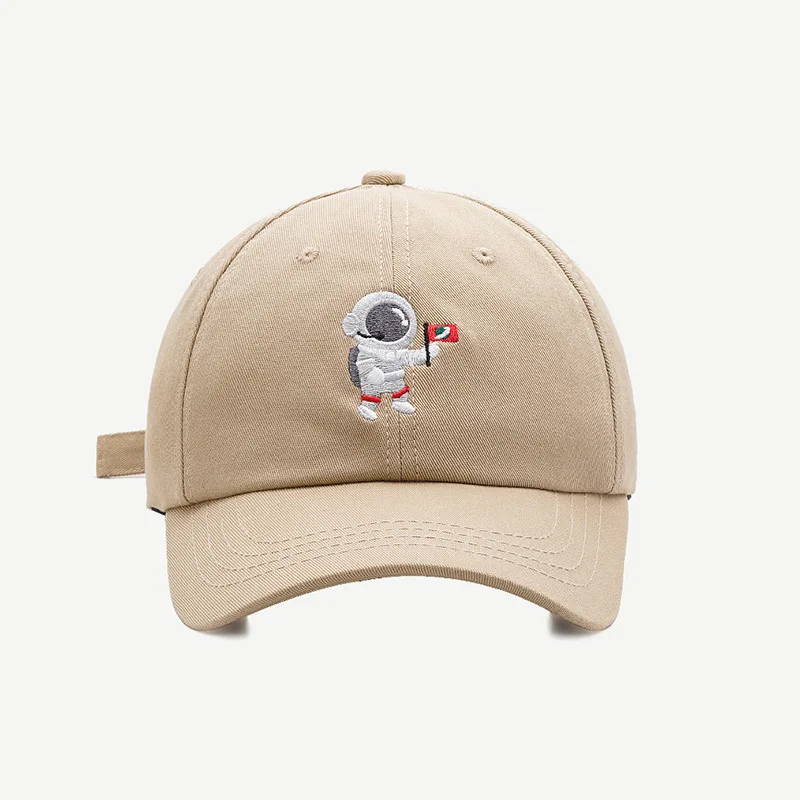

Baseball Hat Astronaut Embroidery Soft Top Baseball Cap College Style Sports Sun Visor Face-lifting Effect Hat Unisex Girl Hat