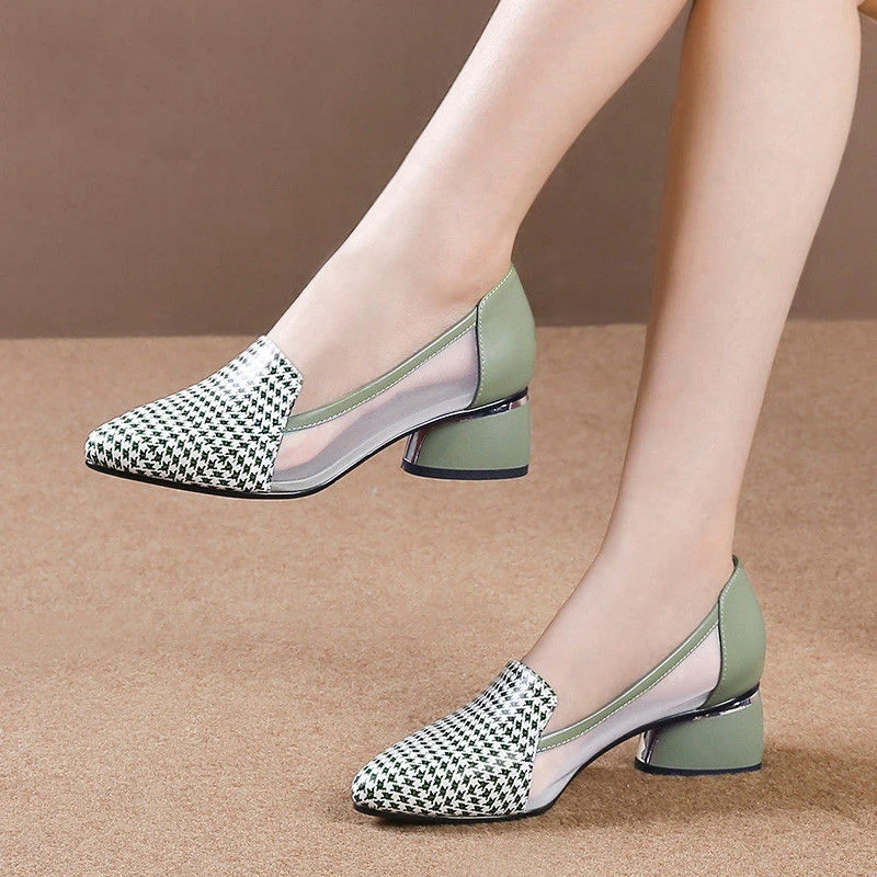 

Fashion High Heels Dress Shoes Pattern Pumps Women Pointed Toe Comfortable Office Shoe Ladies 35-40