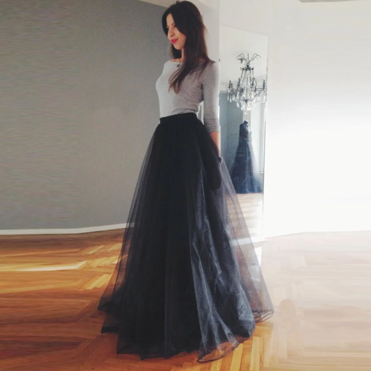

Женская длинная фатиновая юбка, элегантная винтажная юбка-пачка принцессы, 4 слоя, 100 см, 2020