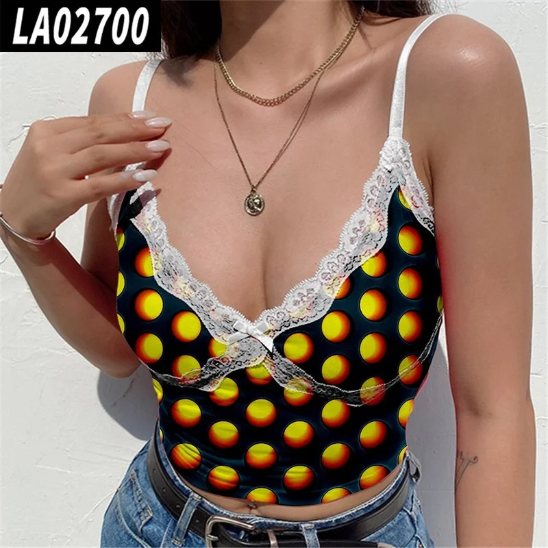 

2021 Newest Women's Camisole Female Sexy Lace Print Sleeveless Sling Top Clothing for Travelling Holiday Dating Party Shopping
