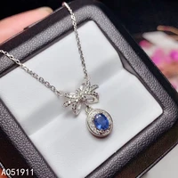kjjeaxcmy fine jewelry natural sapphire 925 sterling silver women pendant necklace chain support test exquisite