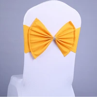 10pcs wedding chair cover sash satin fabric bow tie for banquet wedding party chair cover craft decoration hotel party supplies