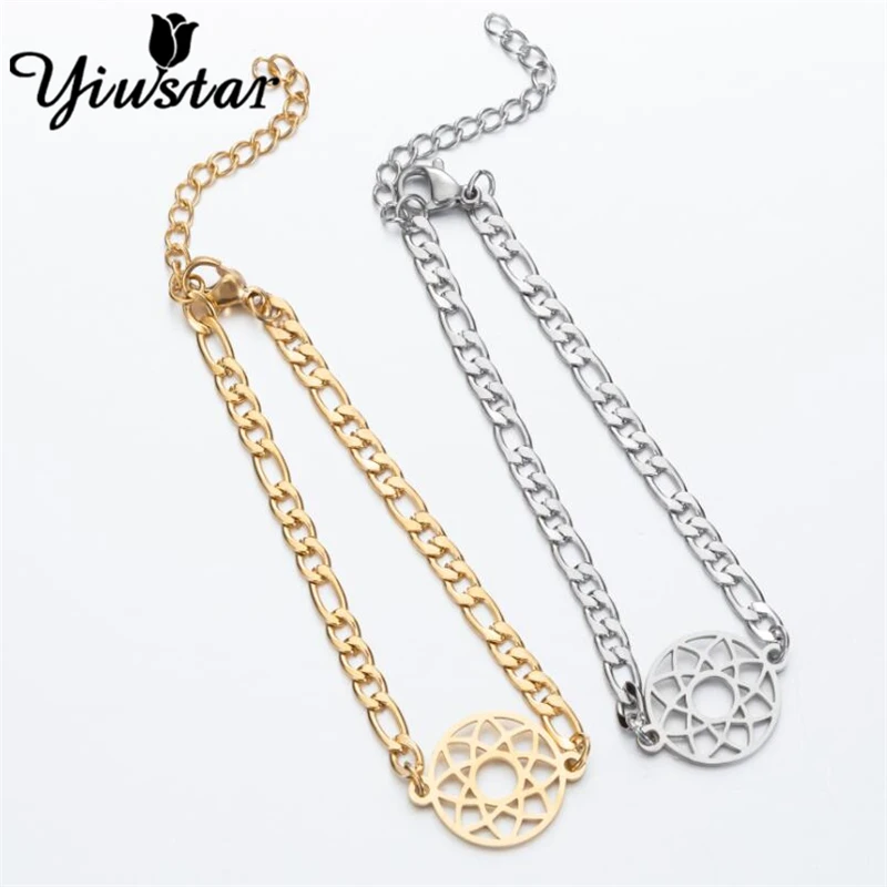 Винтажные индийские браслеты с символом мандалы для йоги из нержавеющей стали