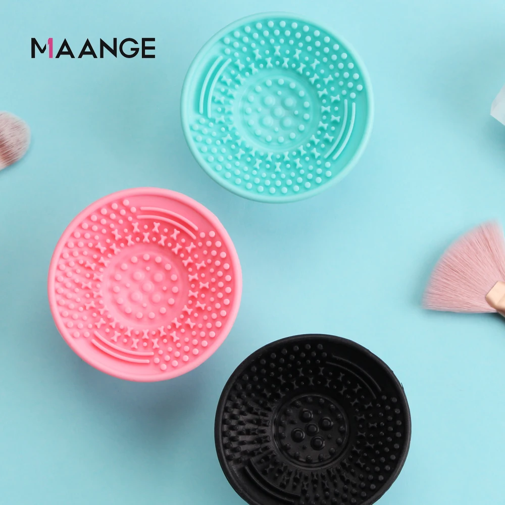 MAANGE 1 шт. Силиконовый очиститель для кистей для макияжа на присоске Косметический материал для очистки Материал для стирки Универсальный инструмент для макияжа Рукоятка