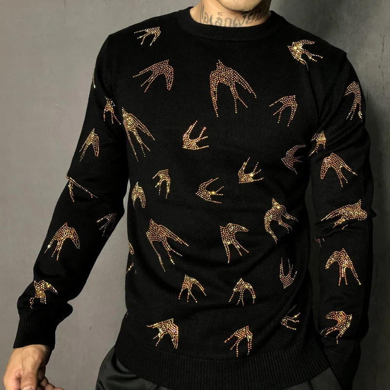 Бренд seestern мужской свитер Новый Бисероплетение золото Ласточка Мода Осень Зима