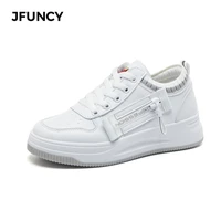 jfuncy 2021 spring autumn womens sneakers new all matching leather platform small white shoes breathable casual women shoe