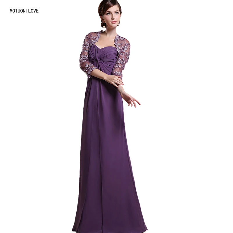 2021 Двойка для матери невесты платья с жакетка кружевная Детская куртка 3/4