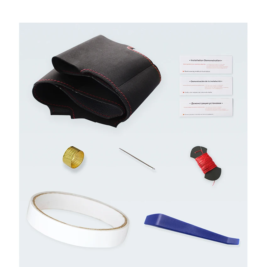 

Hand-stitched DIY Black Suede Car Steering Wheel Cover for Audi A3 8P Sportback A4 B8 Avant A5 8T A6 C6 A8 D3 Q5 8R Q7 4L S3 S4