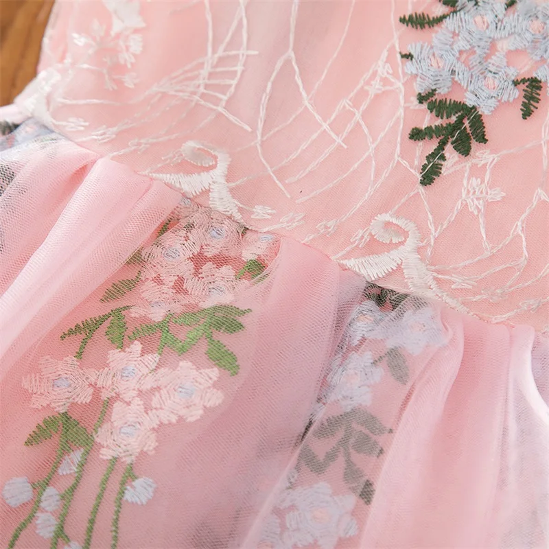 Girls Dresses 2019 Summer New Children's Clothing Fashion Style Mesh Embroidered Sweet Baby Girl Princess Infant Dress | Детская