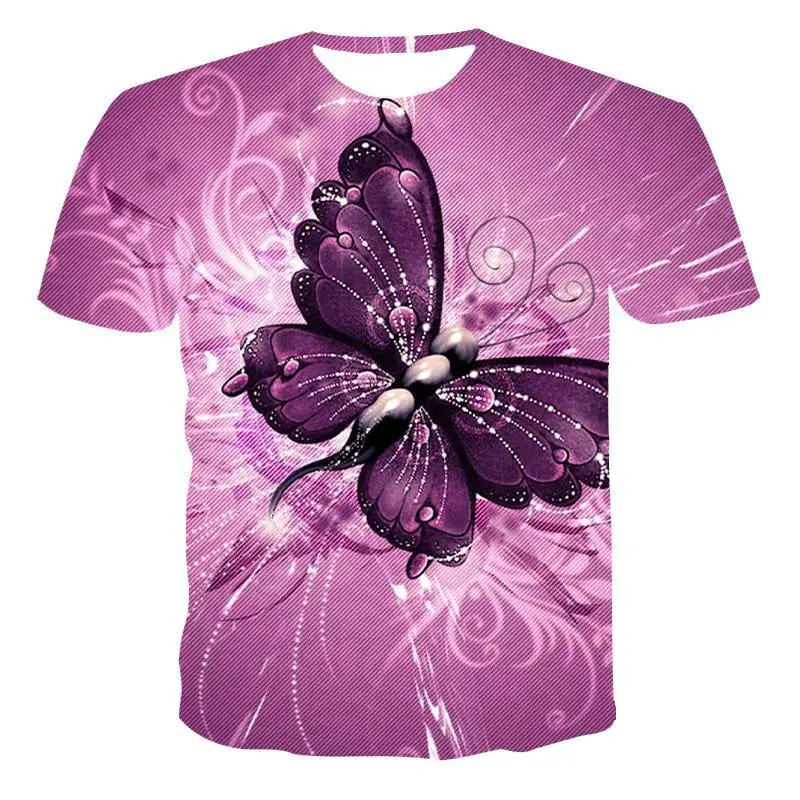 

New Animal Round Neck T-Shirt Men'S High Quality Men'S T-Shirt Short Sleeve Butterfly Pattern 3d Printing Fashion Handsome Men'S