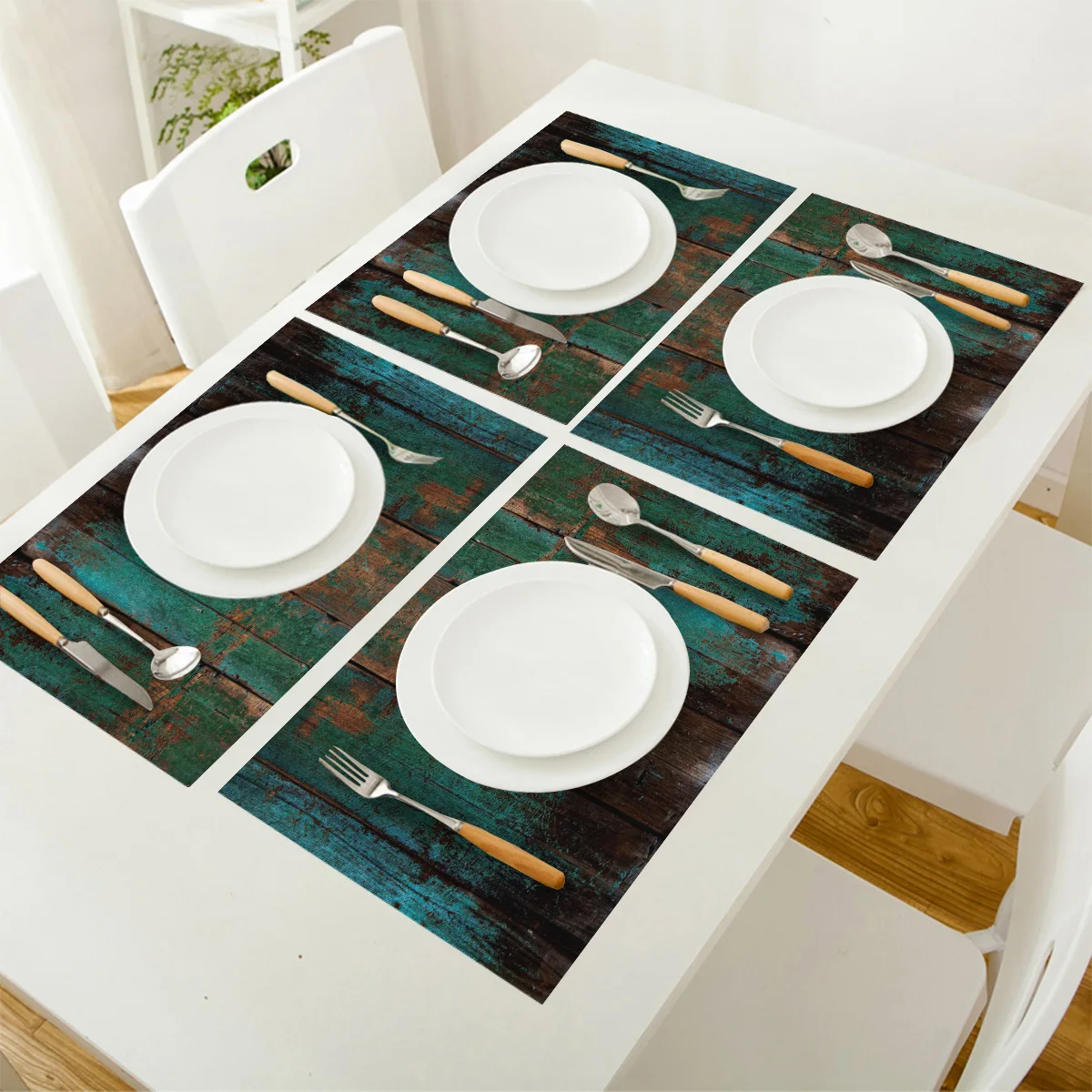 4 6 штук в партии комплект Коврики на стол Винтаж текстура древесины с Столовая
