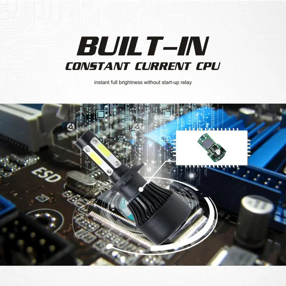 Светодиодная автомобильная лампа 12 В 24 H1 H3 H4 LED H7 H11 H13 880 9004 9005 HB3 9006 HB4 9007 80 Вт