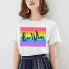 ЛГБТ геев любовь футболка Повседневная o-образный вырез Радуга футболка Топ Повседневная смешная футболка подарок для леди Yong Девушка Футболка женская одежда