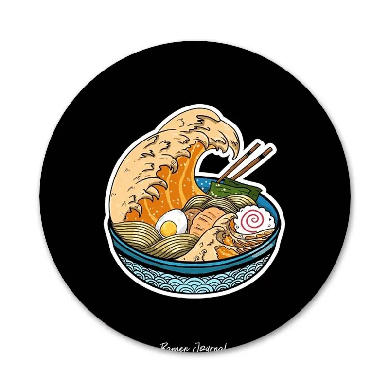 Japan Great Ramen Sea Wave Icons Pins Badge Decoration Brooches Metal Badges For Clothes Backpack | Дом и сад