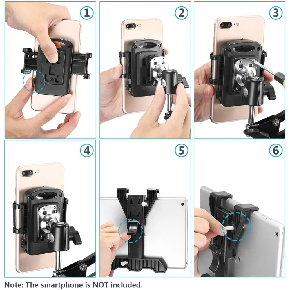 Универсальная подставка Neewer для смартфонов и планшетов (прочная металлическая