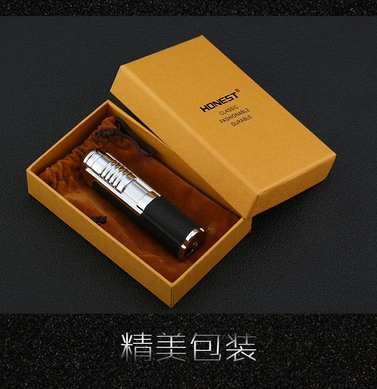 

HONEST Inflatable Lighter Creative Personality Metal Direct Fire Wind Proof Cigarette Cigar Lighter Gift For Mans Gadget